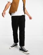Carhartt Wip Abbot Regular Tapered Fit Pants In Black Micro Cord