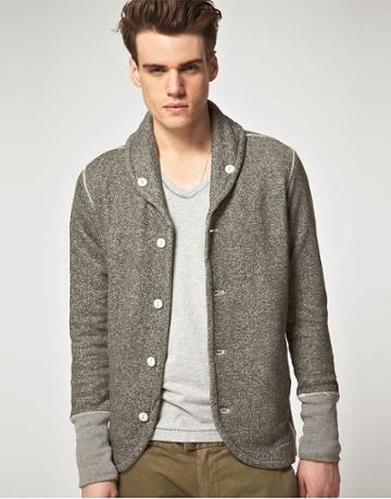 Diesel Sucre Button Through Sweat Shirt - Gray
