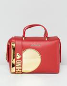 Love Moschino Gold Heart Handle Bag With Strap - Red