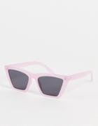 Monki Square Cat Eye Sunglasses In Pink