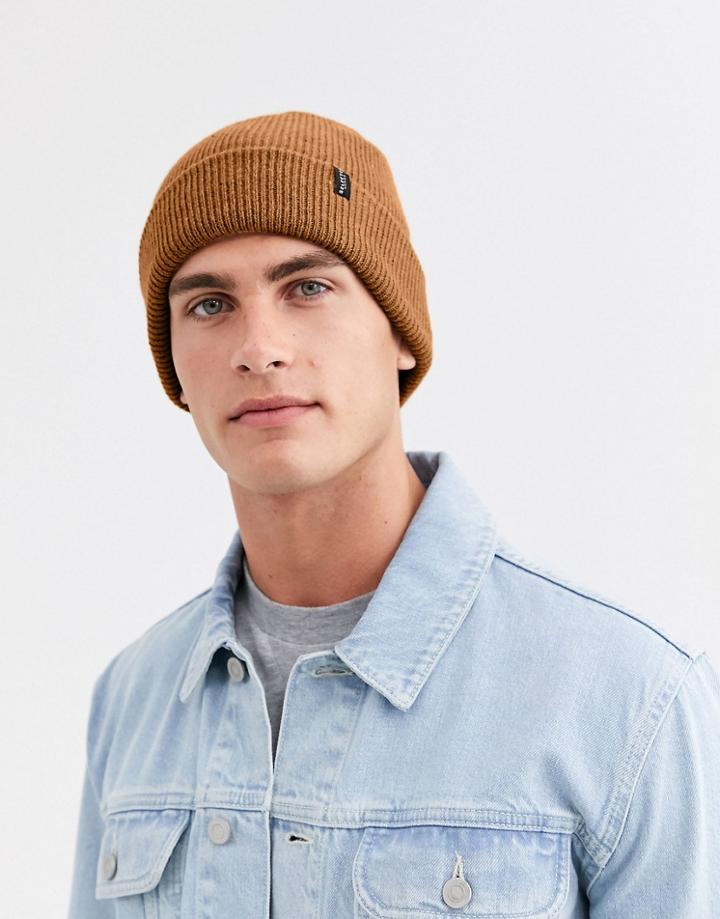 Selected Homme Wool Beanie In Camel