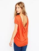 Asos T-shirt With Scoop Back - Rust