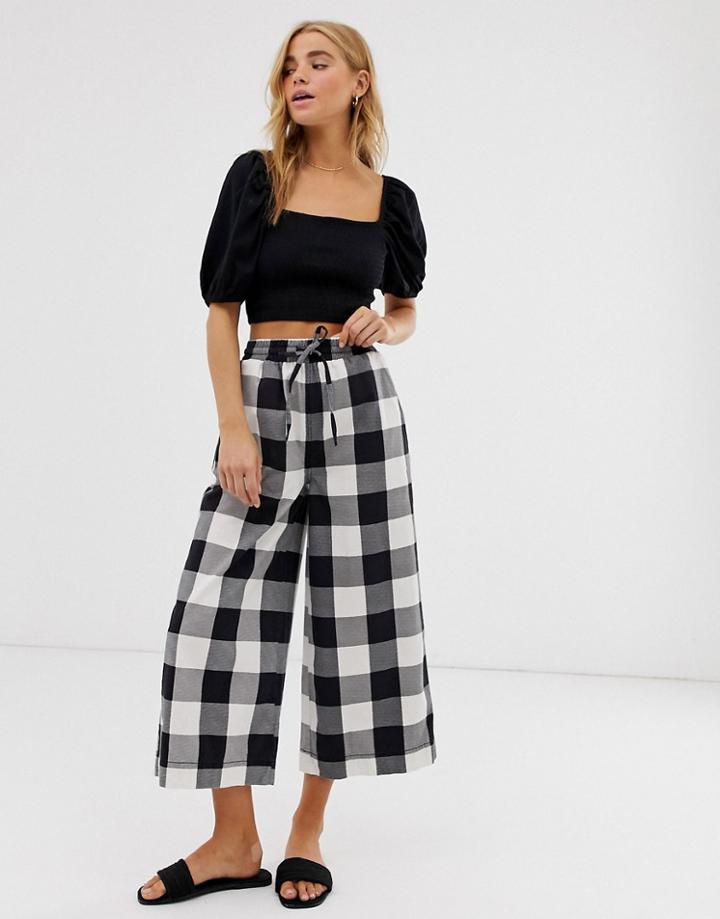 Asos Design Pull On Large Gingham Pants - Multi