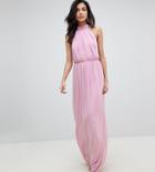 Asos Design Tall Chiffon Twist Maxi Dress - Pink