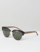 Jeepers Peepers Cat Eye Sunglasses With Contrast Arms - Brown