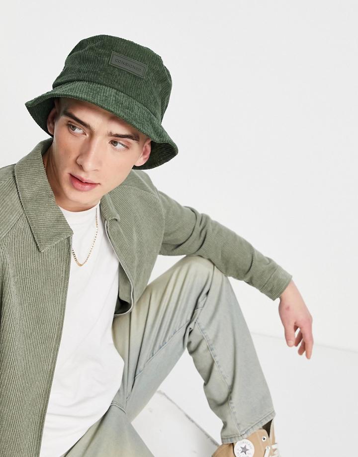 Consigned Cord Bucket Hat In Khaki-green