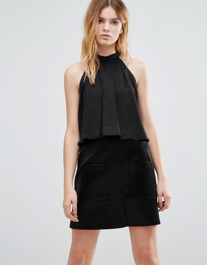 Native Youth High Neck Swing Top - Black