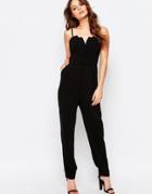 New Look Notch Neck Jumpsuit - Black