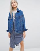 Stylenanda Oversized Denim Jacket - Blue