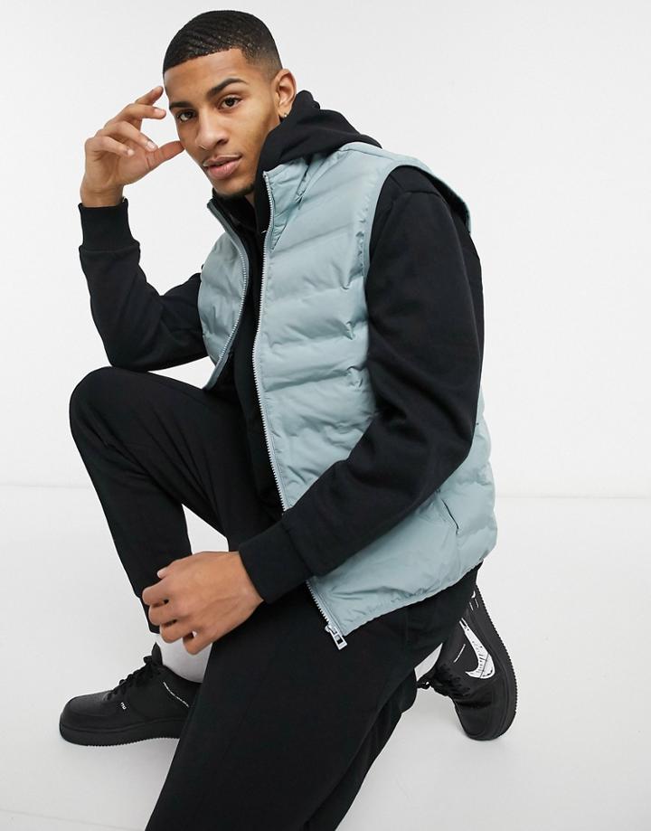 Topman Puffer Vest Liner In Sage-green