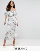 Y.a.s Studio Tall Jessy Floral Printed Bardot Midi Dress - Multi