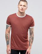New Look Ringer T-shirt In Rust - Brown