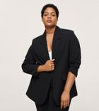 Mango Curve Oversized Blazer In Black