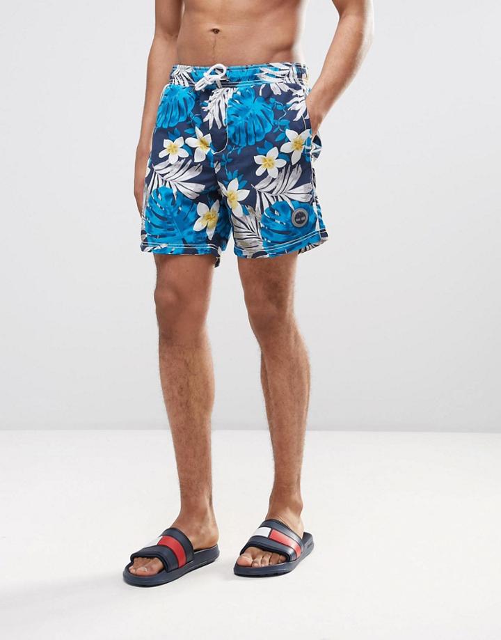 Timberland Multi Floral Swim Shorts In Navy - Navy