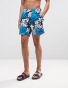 Timberland Multi Floral Swim Shorts In Navy - Navy