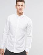 Boss Orange Shirt With Button Down In Slim Fit White - White