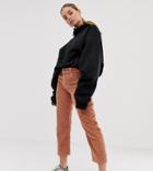 Asos Design Petite Florence Authentic Straight Leg In Biscuit Cord - Brown