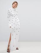C/meo Collective Assemble Embellished Gown Dress - White