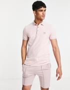 Boss Passenger Slim Fit Polo In Light Pink