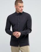 Selected Homme Plus Longline Shirt With Straight Hem Detail - Black