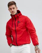 Pull & Bear Waterproof Hooded Jacket In Red - Red