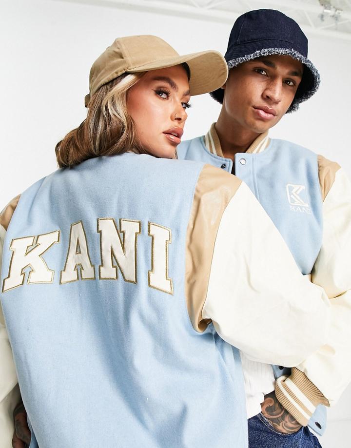 Karl Kani Unisex Og Block College Jacket In Blue