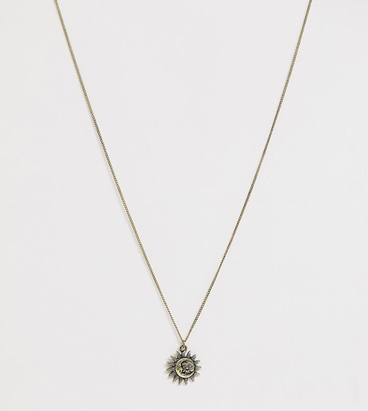 Reclaimed Vintage Inspired Necklace With Sun And Moon Pendant Exclusive At Asos - Gold