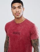 Urban Threads Embroidered Rascal Print T-shirt - Red