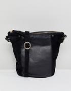 Accessorize Skylar Leather And Suede Bucket Bag - Black