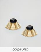 Gogo Philip Gold Plated Fan Earrings - Gold