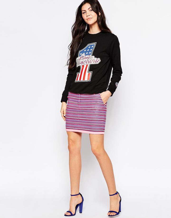 Love Moschino Neon Tapestry Skirt - Pink