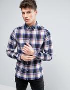 Solid Checked Shirt In Regular Fit - Blue
