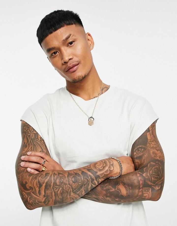Bershka Oversized T-shirt In Gray