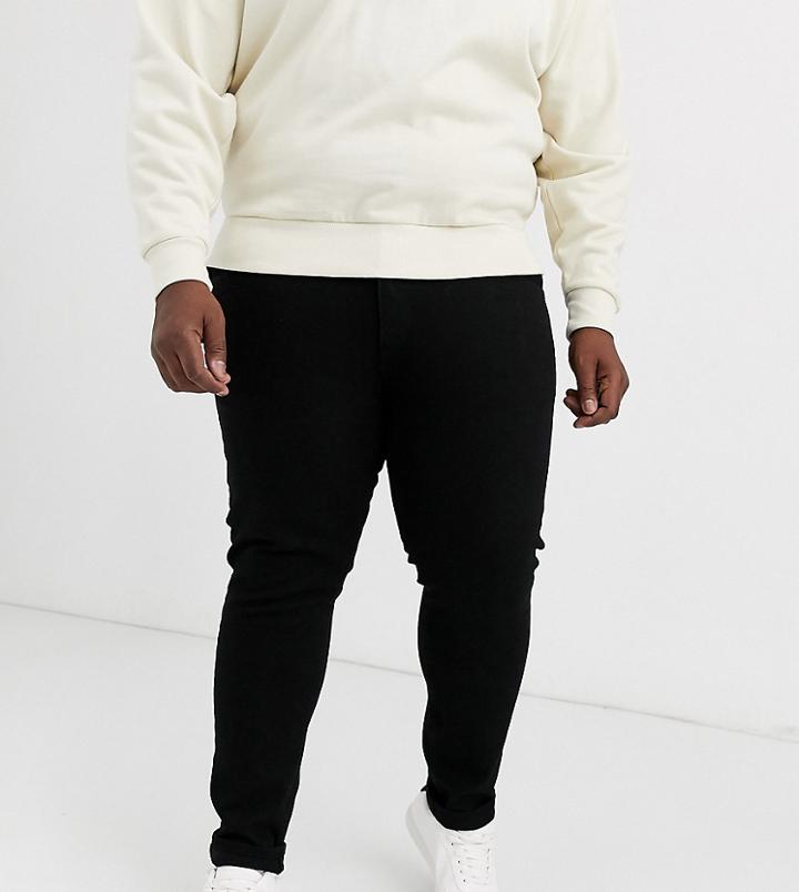 Asos Design Plus Tapered Jeans In Black