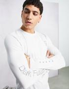 Asos Dark Future Active Training Long Sleeve T-shirt With Sleeve Print-white