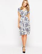 Love Floral Dress With Cut Out Waist - Cream