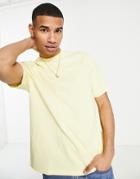 Topman Oversized Fit Organic T-shirt In Pale Yellow