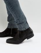 Asos Chelsea Boots In Black Leather With Zip - Black