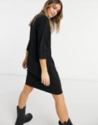 Vila Relaxed Mini Dress In Black