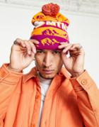 The North Face Ski Tuke Beanie In Orange/pink