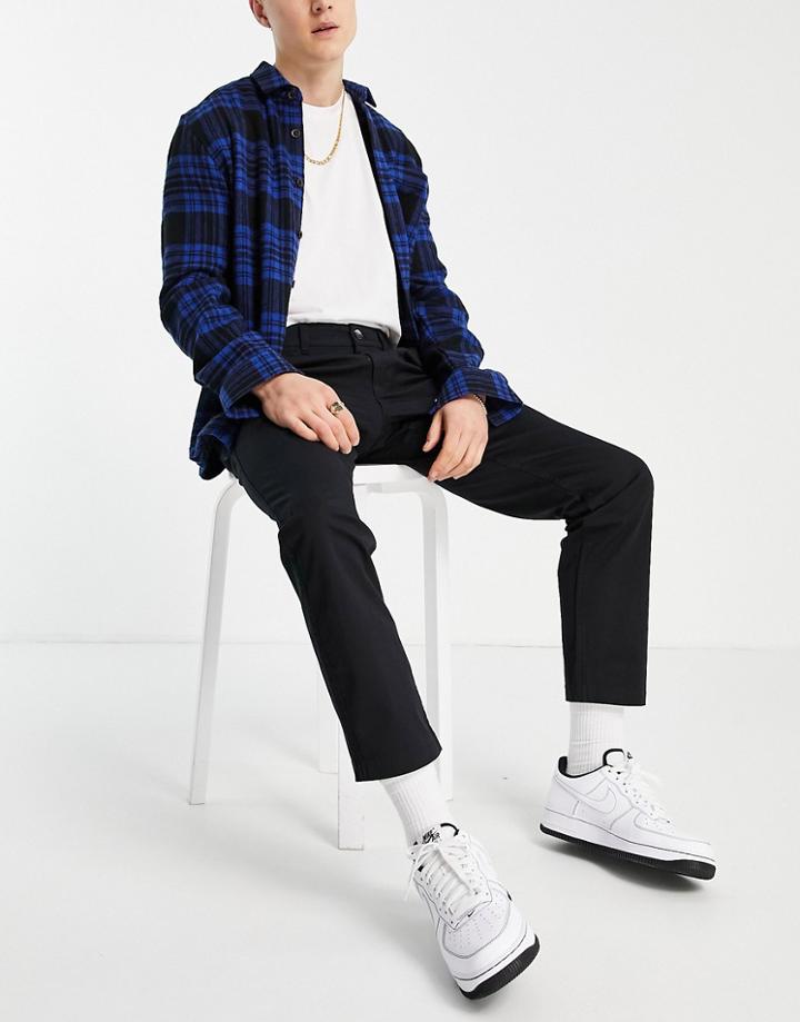 New Look Slim Chino Pants In Black