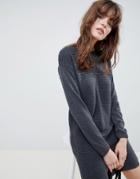 Asos Design Eco Knitted Mini Dress In Ripple-gray