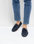 Silver Street Driving Shoes In Navy - Blue