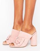 Kg By Kurt Keiger Jessika Pink Suede Bow Heeled Mules - Pink