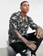 Pull & Bear Shirt With Tattoo Print In Black