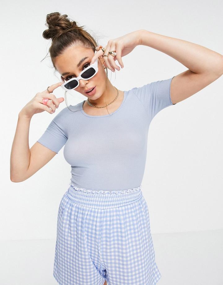 Brave Soul Lovely Ribbed T-shirt-blues