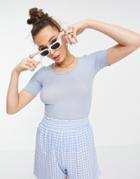 Brave Soul Lovely Ribbed T-shirt-blues