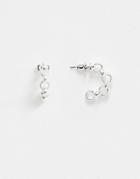 Asos Design Hoop Earrings In Open Link Chain Design In Silver Tone - Silver