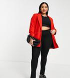River Island Plus Double Breasted Blazer In Red - Part Of A Set