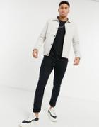 Selected Homme Coach Jacket With Contrast Buttons In White